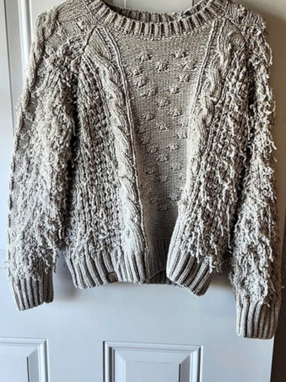 Simply Southern Cream Textured Knit Sweater Size XL